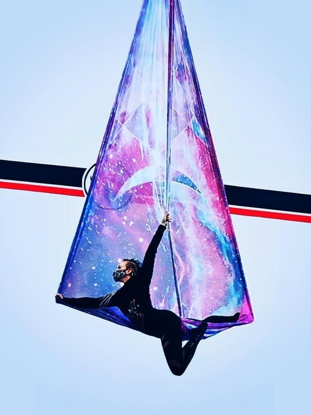 Uplift Active Galaxy Print Aerial Silks Fabric - Pink & Purple - 12 Yards
